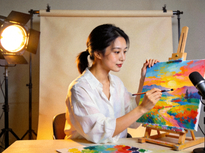 才艺主播阿雅肖像 - 展示绘画作品